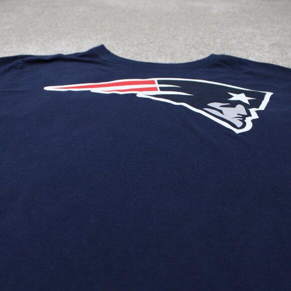 Nike NE Patriots Shirt Mens XL Blue Athletic Cut Cotton NFL Long Sleeve Pullover - Picture 4 of 13